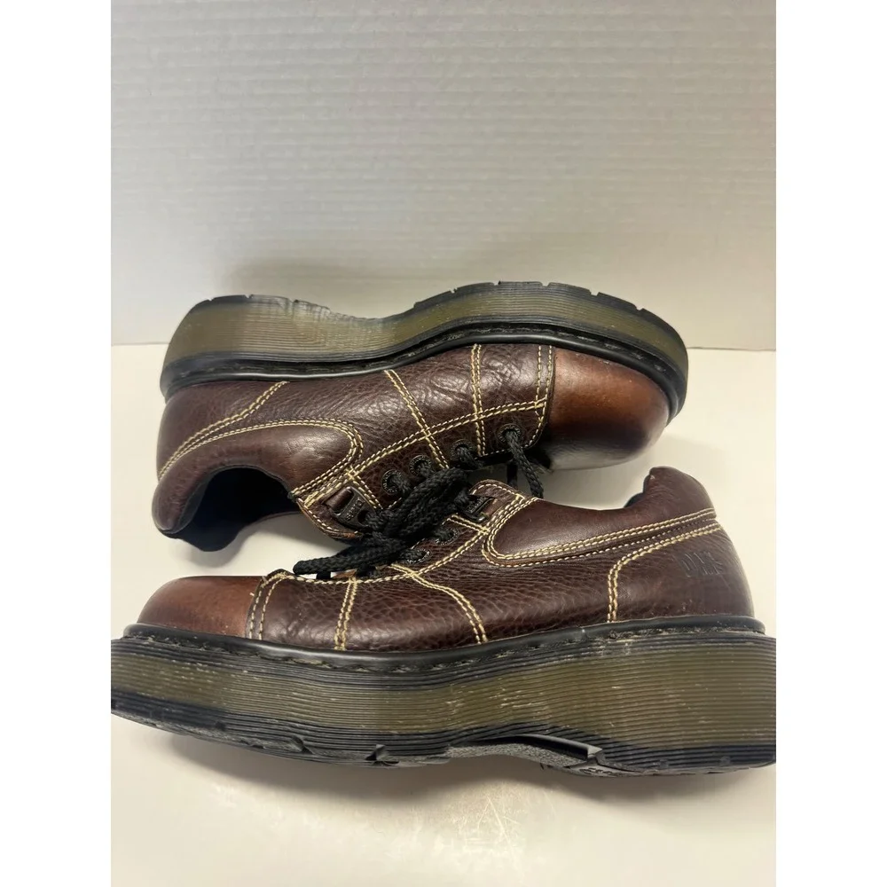 Dr. Martens 8678 Vintage Made in England Brown Leather Platform Shoes‎ Mens 7